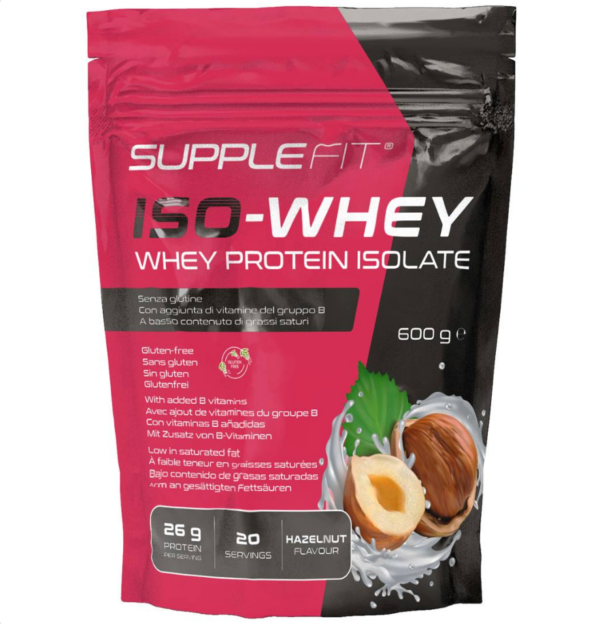 SuppleFit Iso-Whey, Haselnussgeschmack Mit Magnesium und Präbiotika
