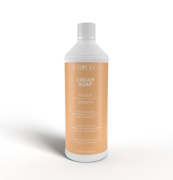Cremeseife – Pfirsich - 1000 ml Nachfüllflasche Angereichert mit Kamille, Vitamin E, Panthenol & Aloe Vera