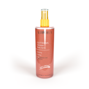 GLITTERAIN – Pink Shimmer Body Spray (mit Kokos-Duft) – 150 ml Angereichert mit Hyaluronsäure & Aloe Vera