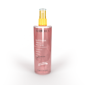 GLITTERAIN – Pink Shimmer Body Spray (mit Kokos-Duft) – 150 ml Angereichert mit Hyaluronsäure & Aloe Vera