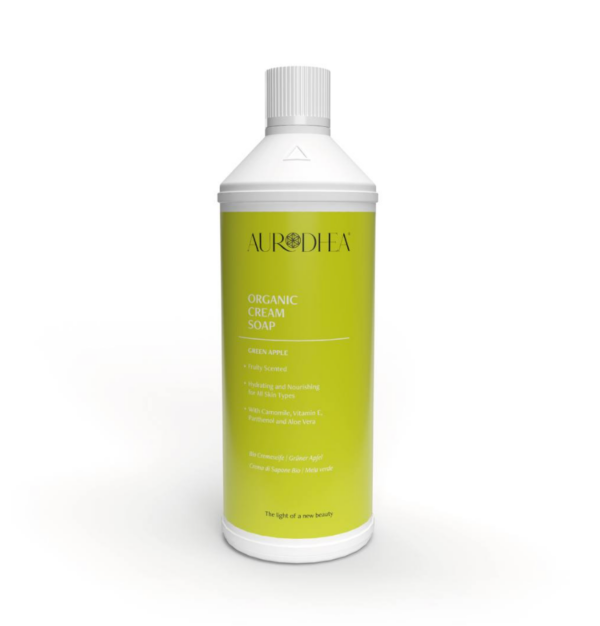 Cremeseife – Grüner Apfel - 1000 ml Nachfüllflasche Angereichert mit Kamille, Vitamin E, Panthenol & Aloe Vera